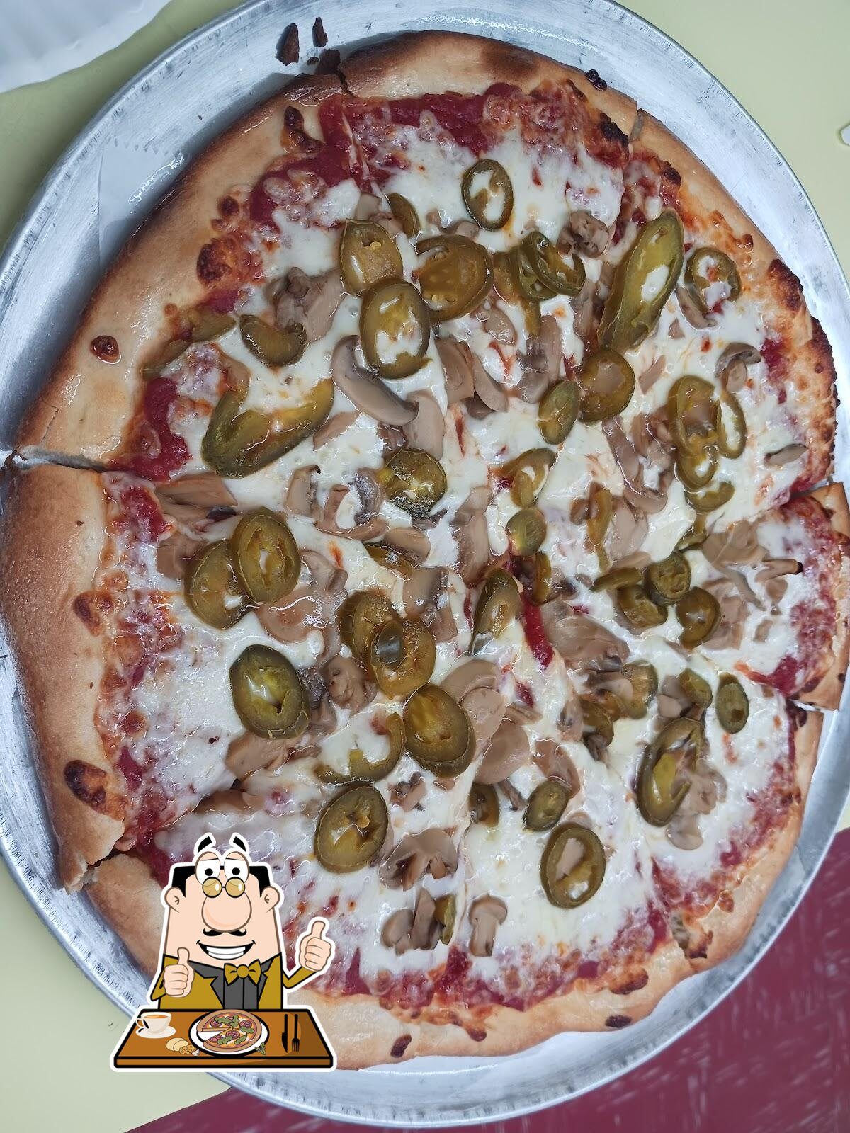 Whole jalapeño and pepperoni hand-tossed pizza from Sinbad's, Ocean City MD