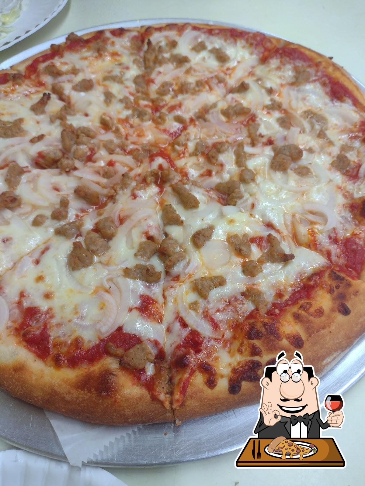 Sinbad's hand-tossed pepperoni pizza in Ocean City, MD — also available as the Jumbo 18-inch pie